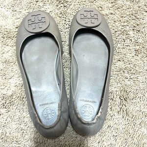 Tory Burch flats, light gray, size 7